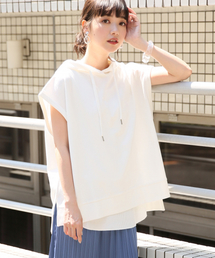 LOWRYS FARM | フードフレンチスリーブ　837706(Tシャツ/カットソー)