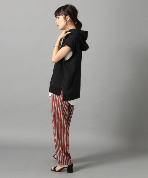 LOWRYS FARM（ローリーズファーム）の「フードフレンチスリーブ　837706（Tシャツ/カットソー・レディース・パープル/オフホワイト/ブラック/ベージュ・FREE）」の15枚目の写真