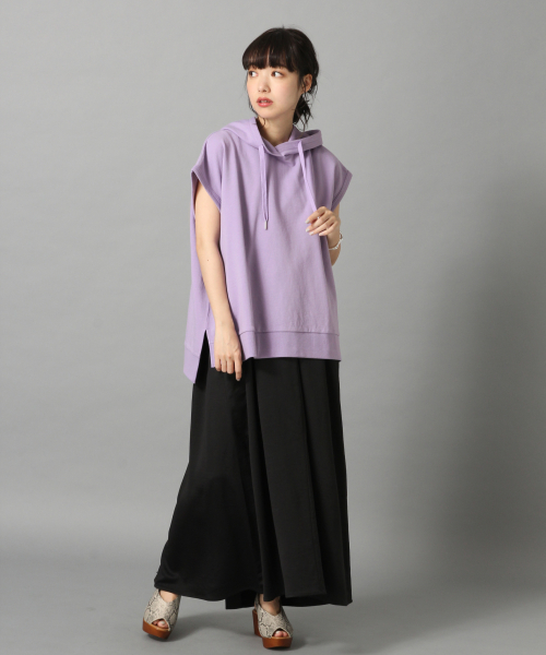 LOWRYS FARM（ローリーズファーム）の「フードフレンチスリーブ　837706（Tシャツ/カットソー・レディース・パープル/オフホワイト/ブラック/ベージュ・FREE）」の16枚目の写真