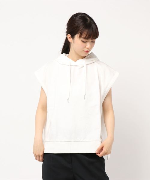 LOWRYS FARM（ローリーズファーム）の「フードフレンチスリーブ　837706（Tシャツ/カットソー・レディース・パープル/オフホワイト/ブラック/ベージュ・FREE）」の18枚目の写真