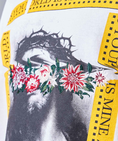 JACKROSE(ジャックローズ)の「JE・フラワー刺繍・JESUS CHRIST Tシャツ(Tシャツ/カットソー・メンズ・ホワイト/ブラック・M/L/XL)」の14枚目の写真