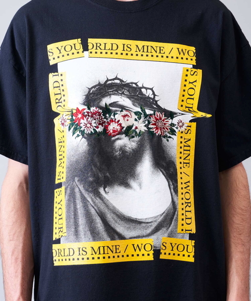 JACKROSE(ジャックローズ)の「JE・フラワー刺繍・JESUS CHRIST Tシャツ(Tシャツ/カットソー・メンズ・ホワイト/ブラック・M/L/XL)」の4枚目の写真