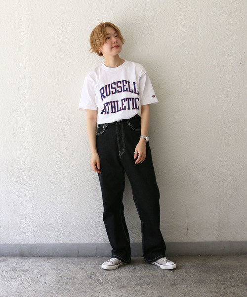 notch.(ノッチ)の「ハイウェストストレートデニム(デニムパンツ・レディース・ブラック/オフホワイト/ブルー/ネイビー・TL/M/L/TM)」の12枚目の写真