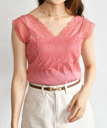 PairPair | 【リンクコーデ専門ブランド/ペアペア】レース切り替えタンクトップ(レディース)(タンクトップ)