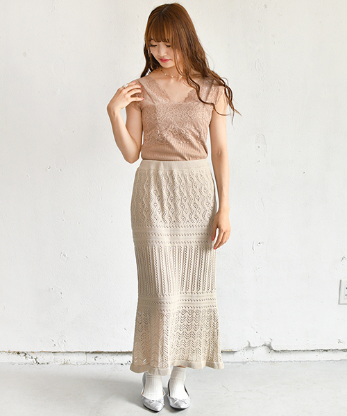 PairPair(ペアペア)の「レース切り替えタンクトップ(タンクトップ・レディース・スモークピンク/アイボリー/モカ・FREE)」の20枚目の写真