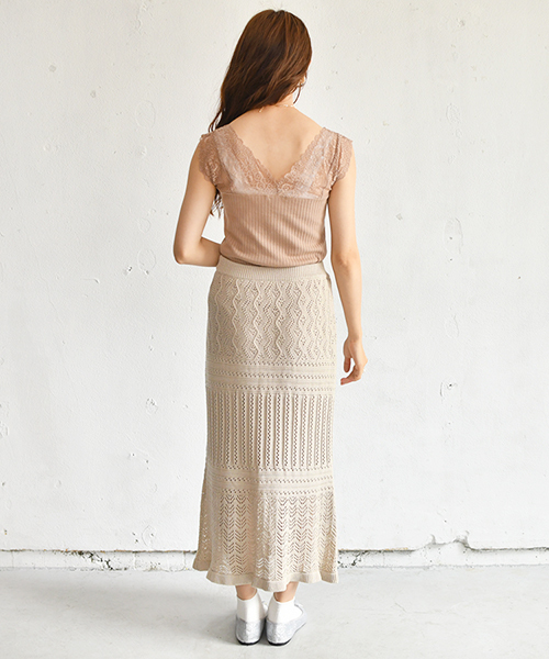 PairPair(ペアペア)の「レース切り替えタンクトップ(タンクトップ・レディース・スモークピンク/アイボリー/モカ・FREE)」の22枚目の写真