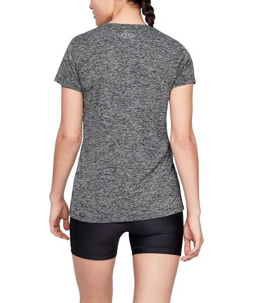 UNDER ARMOUR（アンダーアーマー）の「レディーストレーニングTシャツ / テック ショートスリーブ V ネック ツイスト（Tシャツ/カットソー・レディース・ピンク系その他/霜降りグレー/ブラック×シルバー・SM/XL/LG/MD）」の12枚目の写真