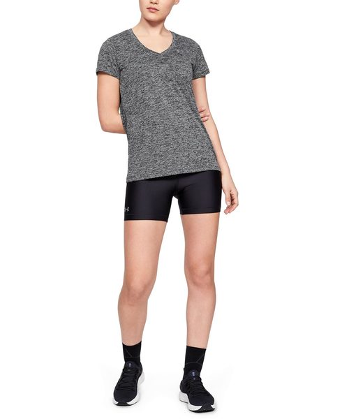 UNDER ARMOUR（アンダーアーマー）の「レディーストレーニングTシャツ / テック ショートスリーブ V ネック ツイスト（Tシャツ/カットソー・レディース・ピンク系その他/霜降りグレー/ブラック×シルバー・SM/XL/LG/MD）」の14枚目の写真