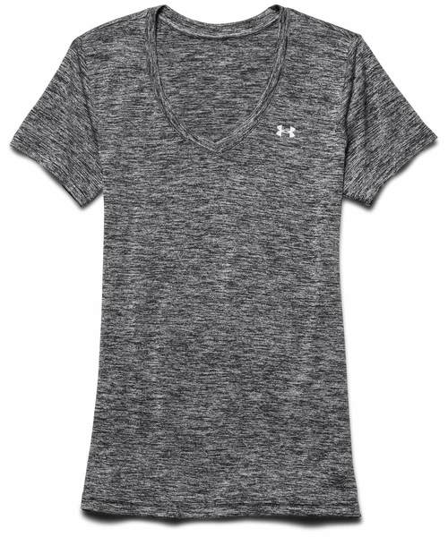 UNDER ARMOUR（アンダーアーマー）の「レディーストレーニングTシャツ / テック ショートスリーブ V ネック ツイスト（Tシャツ/カットソー・レディース・ピンク系その他/霜降りグレー/ブラック×シルバー・SM/XL/LG/MD）」の16枚目の写真