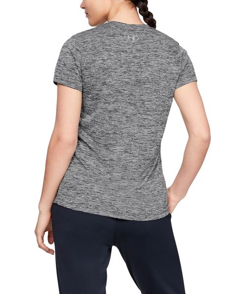 UNDER ARMOUR（アンダーアーマー）の「レディーストレーニングTシャツ / テック ショートスリーブ V ネック ツイスト（Tシャツ/カットソー・レディース・ピンク系その他/霜降りグレー/ブラック×シルバー・SM/XL/LG/MD）」の20枚目の写真