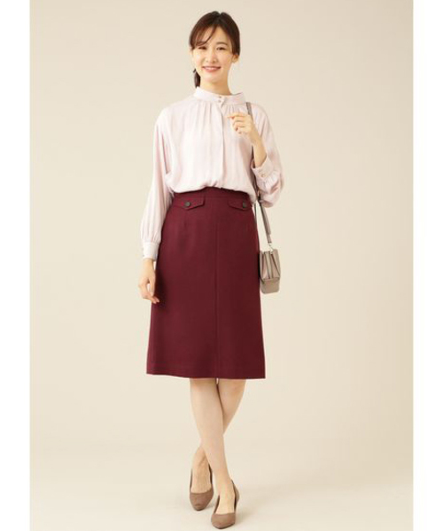 NATURAL BEAUTY BASIC（ナチュラルビューティーベーシック）の「ヴィンテージサテンギャザーブラウス（シャツ/ブラウス・レディース・ネイビー/オフホワイト/ピンク/ピンク系その他5・SMALL/MEDIUM）」の19枚目の写真