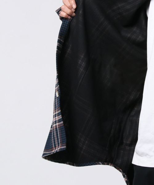 291295=HOMME(ニーキューイチニーキューゴーオム)の「オーバーサイズ ネルシャツブルゾン チェック(ブルゾン・メンズ・ブルー系その他・FREE)」の4枚目の写真