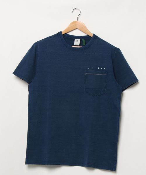 G-STAR（ジースター）の「Indigo RAW Embro GR Pocket T-Shirt（Tシャツ/カットソー・メンズ・インディゴブルー・SMALL/MEDIUM/LARGE/X-LARGE/X-SMALL/XX-SMALL）」の7枚目の写真