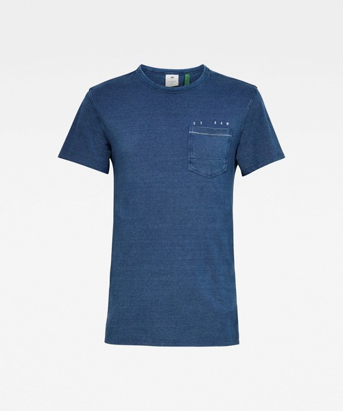 G-STAR（ジースター）の「Indigo RAW Embro GR Pocket T-Shirt（Tシャツ/カットソー・メンズ・インディゴブルー・SMALL/MEDIUM/LARGE/X-LARGE/X-SMALL/XX-SMALL）」の5枚目の写真