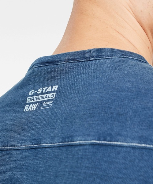 G-STAR（ジースター）の「Indigo RAW Embro GR Pocket T-Shirt（Tシャツ/カットソー・メンズ・インディゴブルー・SMALL/MEDIUM/LARGE/X-LARGE/X-SMALL/XX-SMALL）」の4枚目の写真