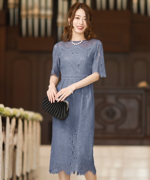ワンピース ドレス Pourvous プールヴー のドレス スカラップワンピースドレスロング 七分袖結婚式フォーマル 3639 を購入できます Pourvous ドレス スカラップワンピースドレスロング 七分袖結婚式フォーマル ドレス Pourvous プールヴー のファッション