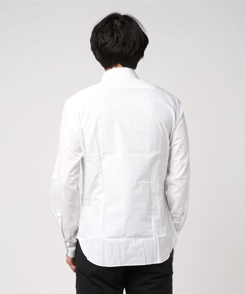 GIANNETTO（ジャンネット）の「GIANNETTO / ポプリンホリゾンタルカラーカジュアルシャツ（シャツ/ブラウス・メンズ・ホワイト/ネイビー/ブラウン・LARGE/MEDIUM/SMALL）」の8枚目の写真