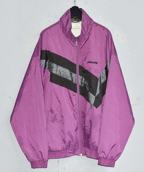 adidas(アディダス)の「【ヴィンテージ古着】80's adidas/アディダス フルジップ ナイロンジャケット(ナイロンジャケット・メンズ・パープル・LARGE)」の1枚目の写真