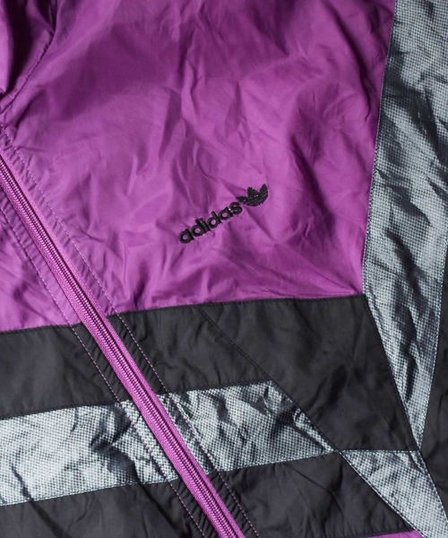 adidas(アディダス)の「【ヴィンテージ古着】80's adidas/アディダス フルジップ ナイロンジャケット(ナイロンジャケット・メンズ・パープル・LARGE)」の3枚目の写真