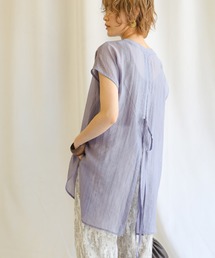 select MOCA | 2020 S/S シアーバックリボンブラウス/ペールカラーシースルーブラウス/シアーブラウス/シアーシャツ(シャツ/ブラウス)