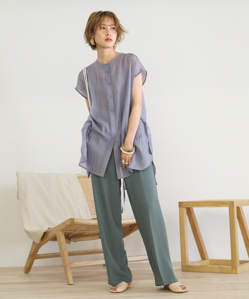 select MOCA（セレクトモカ）の「シアーバックリボンブラウス（シャツ/ブラウス・レディース・アイボリー/ミント/ラベンダー・FREE）」の4枚目の写真