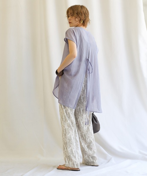 select MOCA（セレクトモカ）の「シアーバックリボンブラウス（シャツ/ブラウス・レディース・アイボリー/ミント/ラベンダー・FREE）」の9枚目の写真