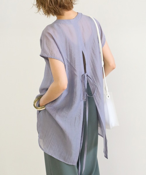 select MOCA（セレクトモカ）の「シアーバックリボンブラウス（シャツ/ブラウス・レディース・アイボリー/ミント/ラベンダー・FREE）」の11枚目の写真