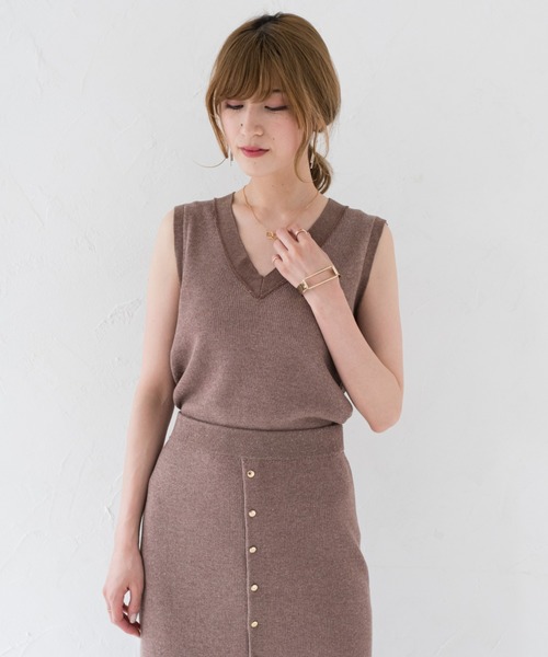 Loungedress ラウンジドレス の Vネックノースリーブニット ニット セーター Wear