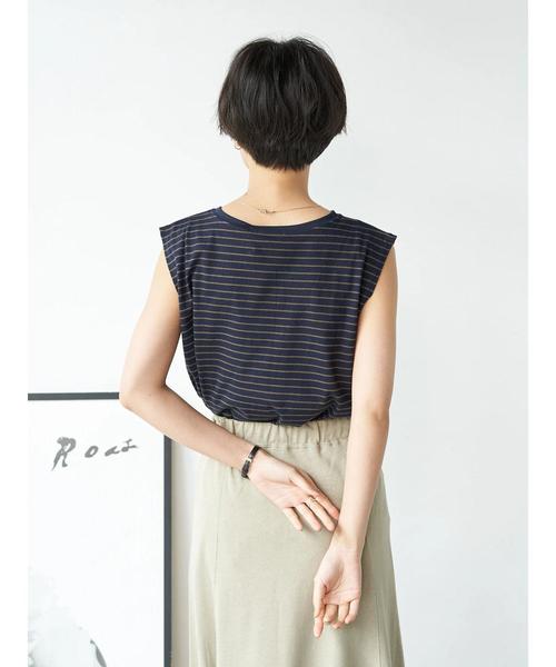 AMERICAN HOLIC（アメリカンホリック）の「ノースリーブ裾スリットカットプルオーバー1（Tシャツ/カットソー・レディース・オフホワイト/ピンク/ブルー系その他2/ブラック系その他4/グリーン/マルチ・M/L）」の21枚目の写真