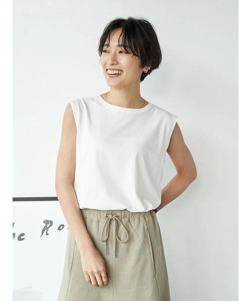 AMERICAN HOLIC（アメリカンホリック）の「ノースリーブ裾スリットカットプルオーバー1（Tシャツ/カットソー・レディース・オフホワイト/ピンク/ブルー系その他2/ブラック系その他4/グリーン/マルチ・M/L）」の17枚目の写真