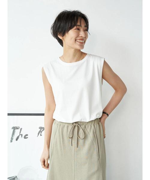 AMERICAN HOLIC（アメリカンホリック）の「ノースリーブ裾スリットカットプルオーバー1（Tシャツ/カットソー・レディース・オフホワイト/ピンク/ブルー系その他2/ブラック系その他4/グリーン/マルチ・M/L）」の16枚目の写真