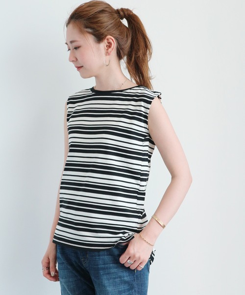 AMERICAN HOLIC(アメリカンホリック)の「ノースリーブ裾スリットカットプルオーバー1 〇(Tシャツ/カットソー)」|マルチ