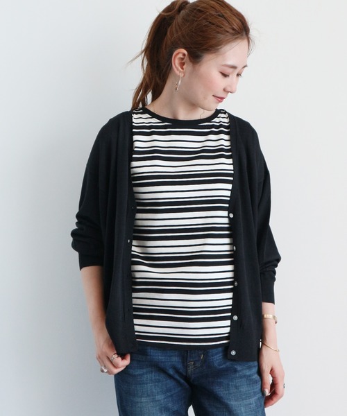 AMERICAN HOLIC（アメリカンホリック）の「ノースリーブ裾スリットカットプルオーバー1（Tシャツ/カットソー・レディース・オフホワイト/ピンク/ブルー系その他2/ブラック系その他4/グリーン/マルチ・M/L）」の8枚目の写真