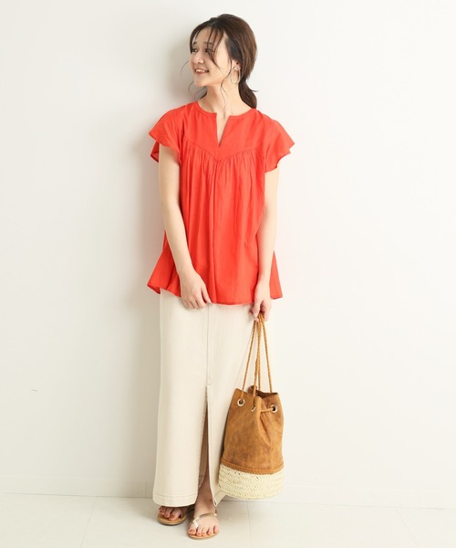 SLOBE IENA（スローブイエナ）の「コットンボイルラッフルブラウス 