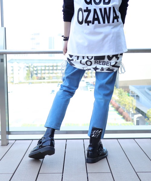 バックBIGポケットデニムサルエルパンツ　rovtski　ロフトスキー バックBIGポケットデニムサルエルパンツ rovtski ロフトスキー