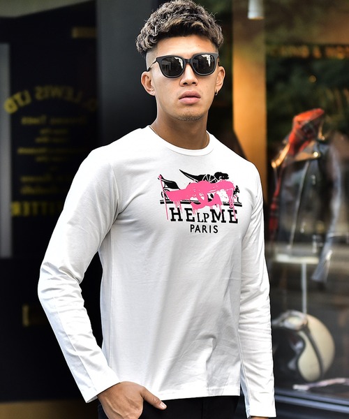 BATMAN JOKER ジョーカー プリント Tシャツ ホワイト JOKER（ジョーカー）の「【JOKER】3Dシリコンプリント長袖T