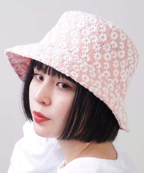 SPINNS（スピンズ）の「花柄刺繍レースバケットハット（ハット
