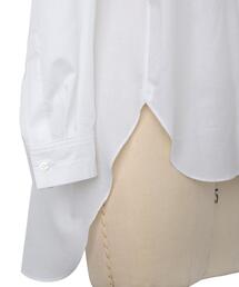 【美品】Drawer　ドゥロワー　コットン ブザム ノーカラーシャツ　S　グレー Drawer - DRAWER コットンエンブロブザムノーカラーシャツの通販 by