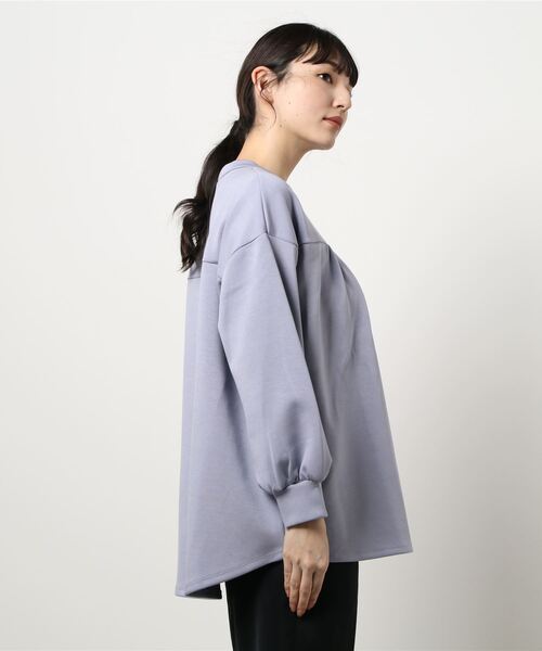 KOBE LETTUCE（コウベレタス）の「ギャザー切り替えダンボールプルオーバー（その他トップス・レディース・ライトベージュ/ブラック/ラベンダー・FREE）」の5枚目の写真