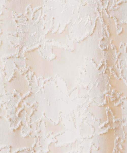 natural couture（ナチュラルクチュール）の「シアージャガード胸くしゅレディワンピース（ワンピース・レディース・アイボリー/ブラック/ピンク・FREE）」の8枚目の写真