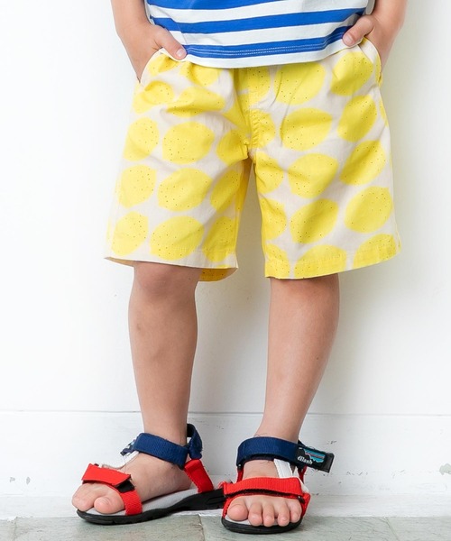 DILASH(ディラッシュ)の「レモン総柄PTハーフパンツ(4.5分丈)(その他パンツ・キッズ・グレー/ブルー・120/110/130/80/90/100/140)」の1枚目の写真