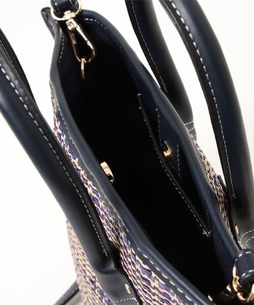 INTERPLANET（インタープラネット）の「ラフィアバッグ（かごバッグ・レディース・ピンク/ネイビー/ブルー・フリー）」の7枚目の写真