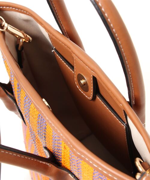 INTERPLANET（インタープラネット）の「ラフィアバッグ（かごバッグ・レディース・ピンク/ネイビー/ブルー・フリー）」の4枚目の写真