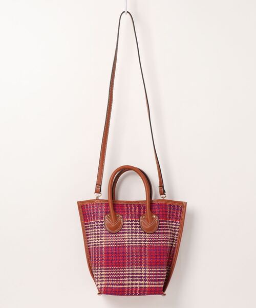 INTERPLANET（インタープラネット）の「ラフィアバッグ（かごバッグ・レディース・ピンク/ネイビー/ブルー・フリー）」の17枚目の写真