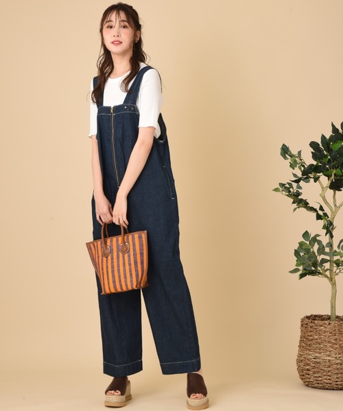 INTERPLANET（インタープラネット）の「ラフィアバッグ（かごバッグ・レディース・ピンク/ネイビー/ブルー・フリー）」の10枚目の写真