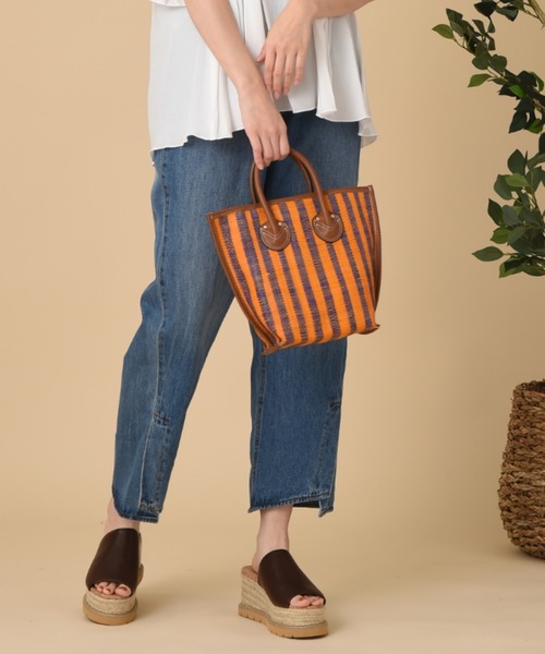 INTERPLANET（インタープラネット）の「ラフィアバッグ（かごバッグ・レディース・ピンク/ネイビー/ブルー・フリー）」の15枚目の写真