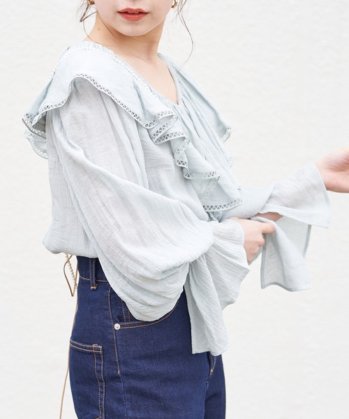 たまごろうyori❤️❤️フリル衿ビッグTシャツ たまごろう様専用yori❤️❤️フリル衿ビッグTシャツ