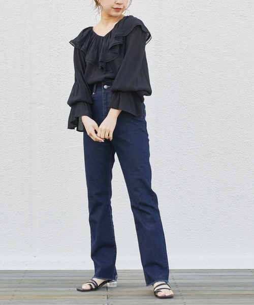 セール】2wayフリル襟ブラウス/ビッグカラー（シャツ/ブラウス