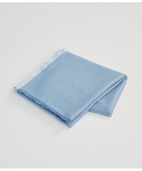 SIPULI（シプリ）の「ASAUCE MELER / アルティメイトピマコットンシャンブレーストール（ストール/ショール・レディース・ブラウン/サックスブルー・フリー）」の2枚目の写真