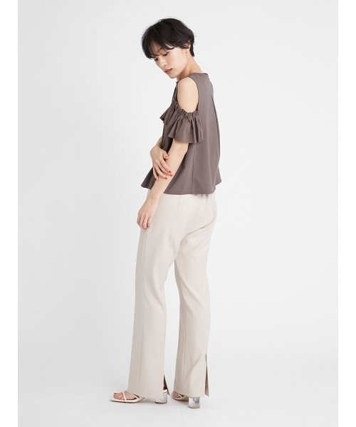 FRAY I.D（フレイアイディー）の「フリルスリーブカットトップス（シャツ/ブラウス・レディース・モカ/ホワイト/ブラック・FREE）」の13枚目の写真